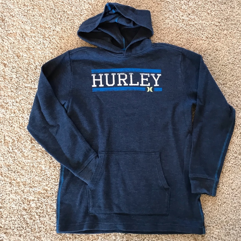 Hurley Thermal Hoodie Pullover Blue Size Large 14-16 EUC